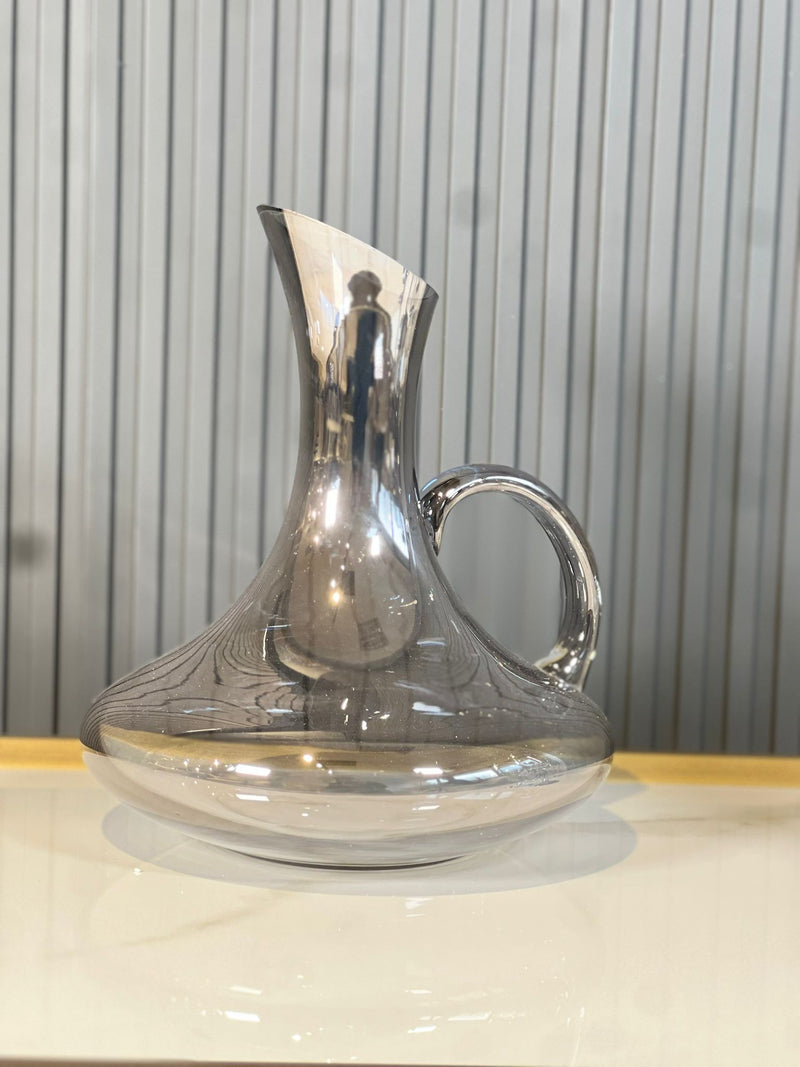 TREND HOME Anthracite Set de 6 verres à pied avec carafe