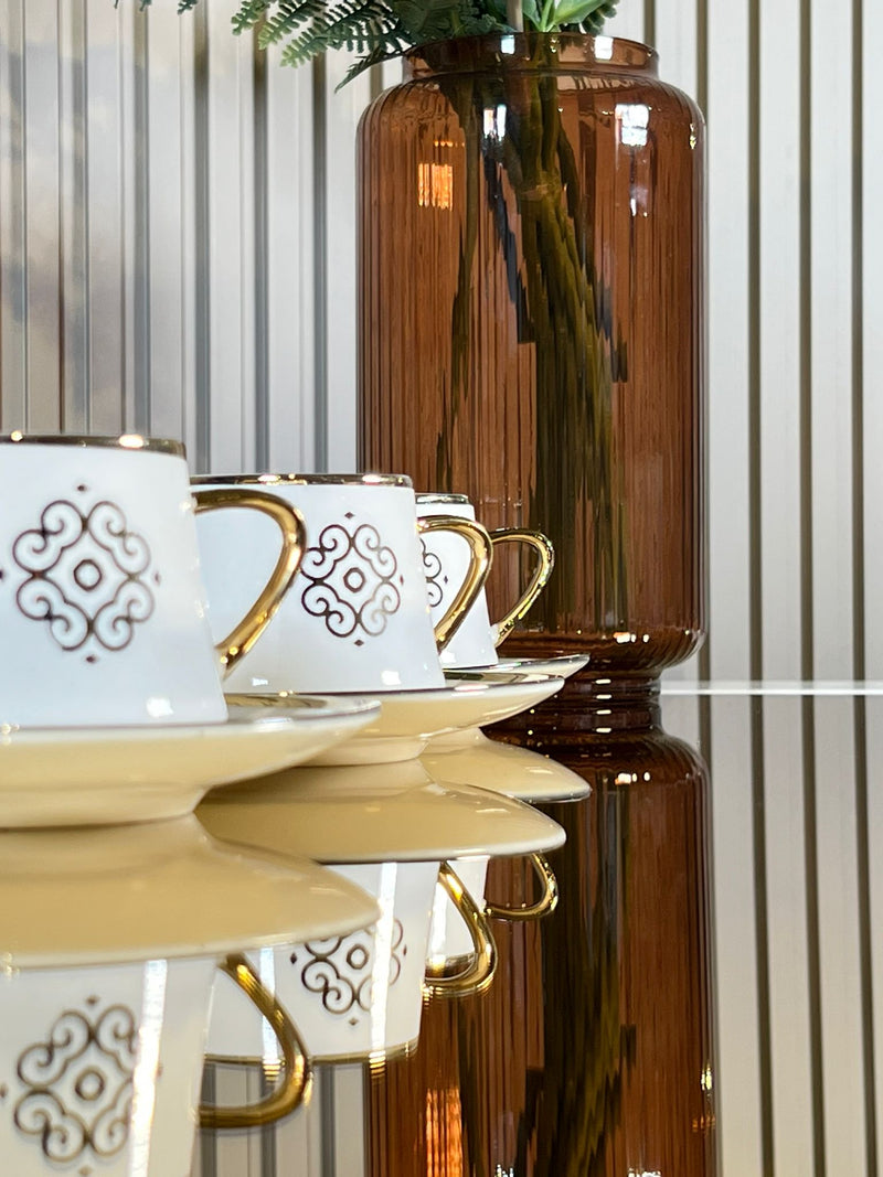 ZELLERFELD Ottoman Tasses à café en porcelaine 6 personnes - Bella Home