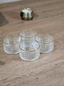 TREND HOME ROYAL GLASS Lot de 4 coupelles apéritif en verre gold
