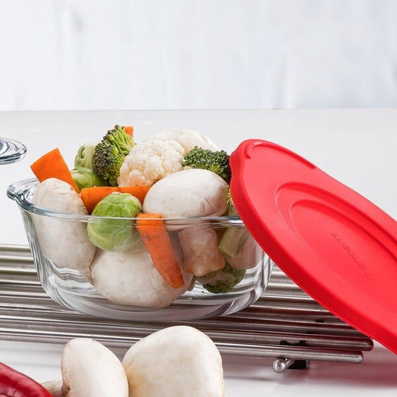 PASABAHCE BORCAM Plat à four avec couvercle rond 1450 ml - Bella Home