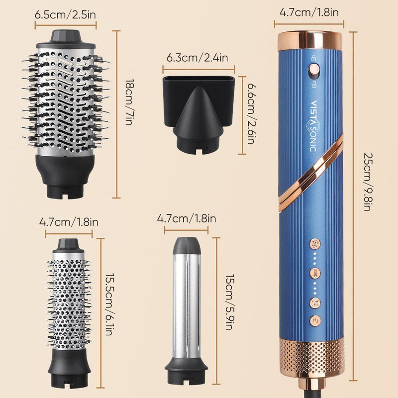 VistaSonic SuperWrap® 5-en-1 Multistyler – Brosse soufflante, boucleur et lisseur à air