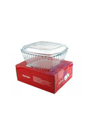 PASABAHCE BORCAM Plat à four profond carré avec couvercle 2600ml PASABAHCE BORCAM Kapaklı kare cam tencere 2600ml PASABAHCE BORCAM Auflaufform mit Deckel 2600ml 