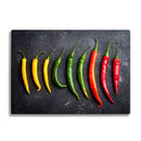 BELLART -  Poivrons Jaune Vert et Rouge - Planche à découper en verre à impression UV 35x25 cm - Sari Yesil ve Kirmizi Biber - UV Baski Cam Kesme Tahtasi