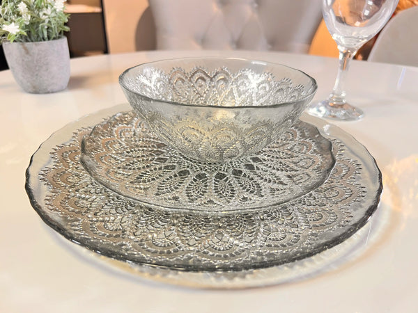 GLORIA Service de table 18 pièces 6 personnes chromé - Bella Home