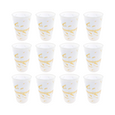 Lot de 12 verres à thé blanc avec liseré doré fin