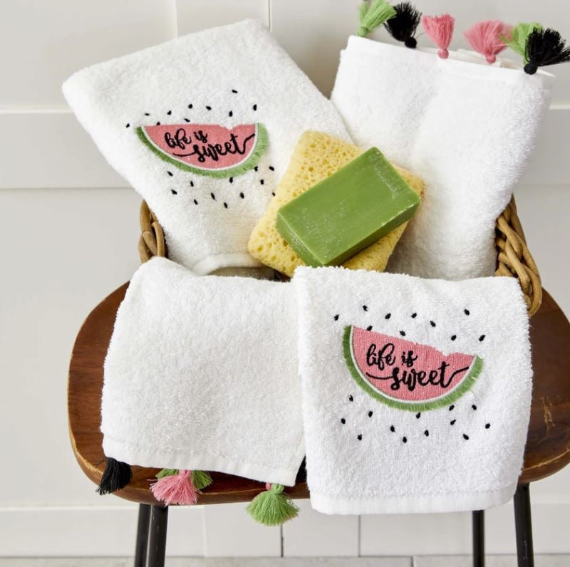KARACA HOME WATERMELON Lot de 4 serviettes brodées - KARPUZ 4 Parça Nakışlı Havlu Seti