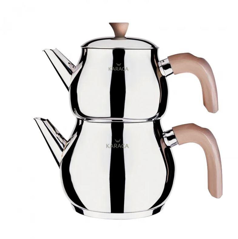 KARACA KAYRA Théière rose - Induction -  caydanlik takimi pembe