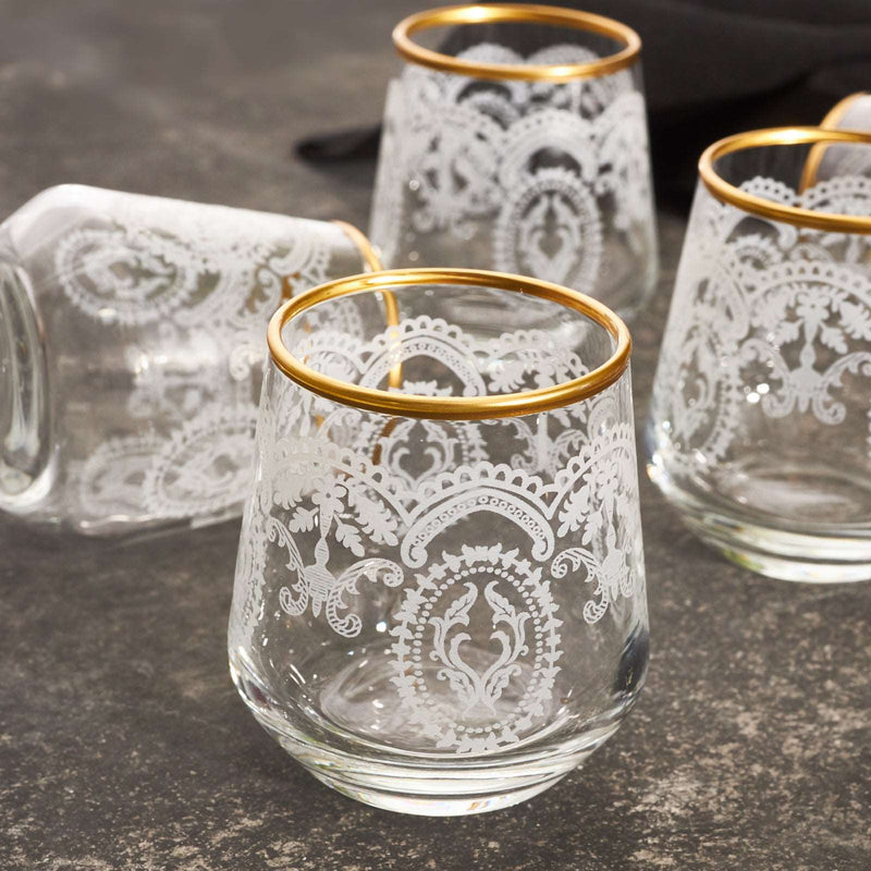 KARACA BEREN Lot de 6 petits verres à eau doré - 6 Parça Kahve Yanı Bardağı Gold