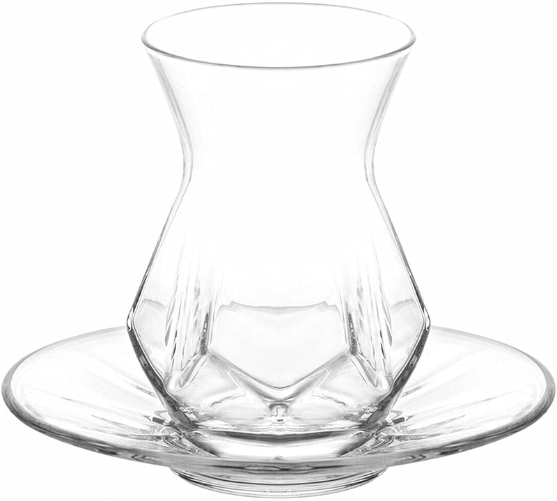 LAV ALYA Set de verres à thé 6 personnes 12 pièces - Design moderne - 12 Parça Modern Tasarım Çay Seti