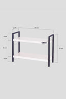 MUDESA Étagère de rangement à 2 étages en métal et bois blanca