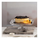 PAŞABAHÇE MADLEN Présentoir à gâteau carré à pied et en cristal de 24 cm - Ayaklı Kare Servis Tabağı