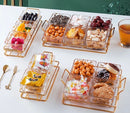 TREND HOME COLLECTION Aperitif-Tablett mit 4 quadratischen Glasschalen mit Deckel